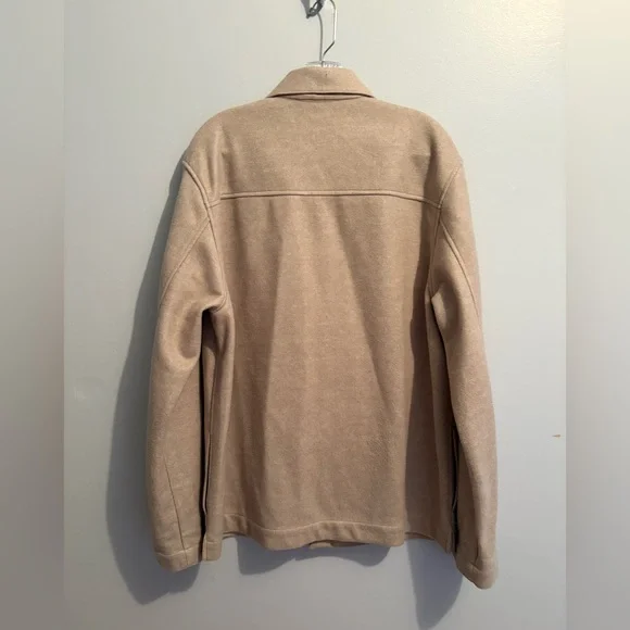 Gap Women’s Wool Blend Cream Tan Shacket Large Button Down Soft Chore Coat EUC - Picture 11 of 15